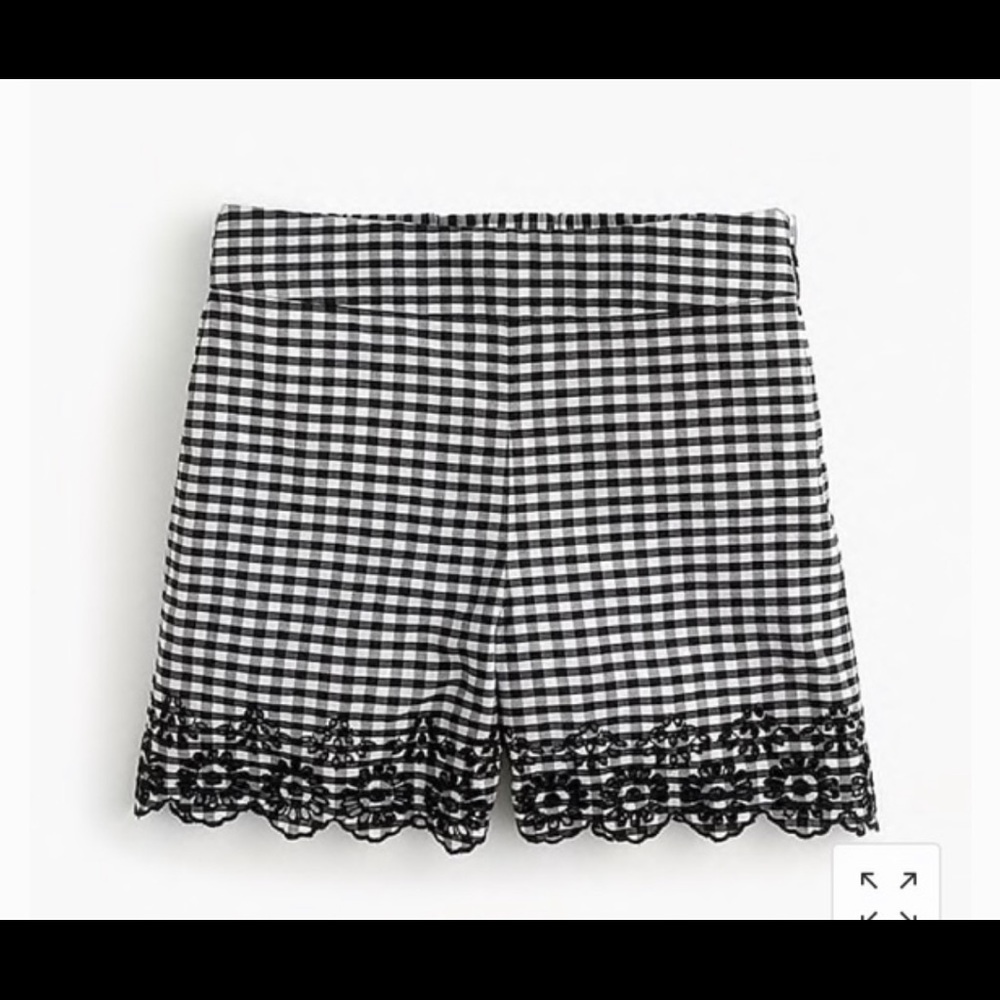 Jcrew black and white embroidered short